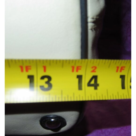 Coach 2010 Laura Spectator White Leather Navy Trim Framed Kisslock Handbag - Picture 13 of 14